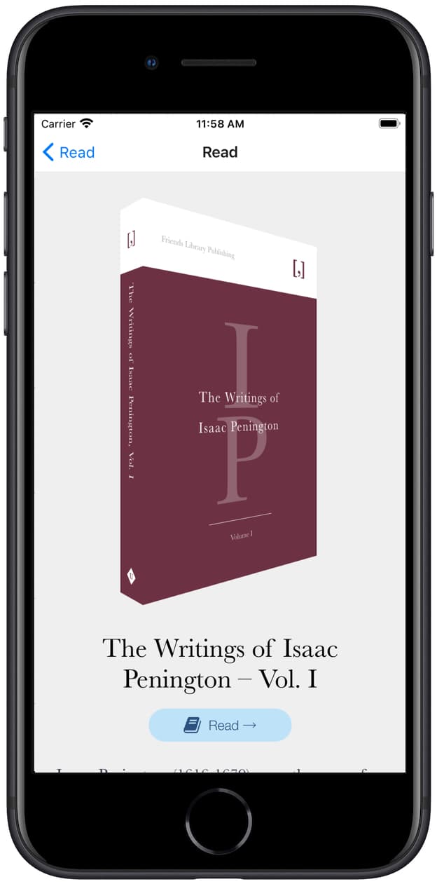 Screenshot of Friends Library App audiobooks screen